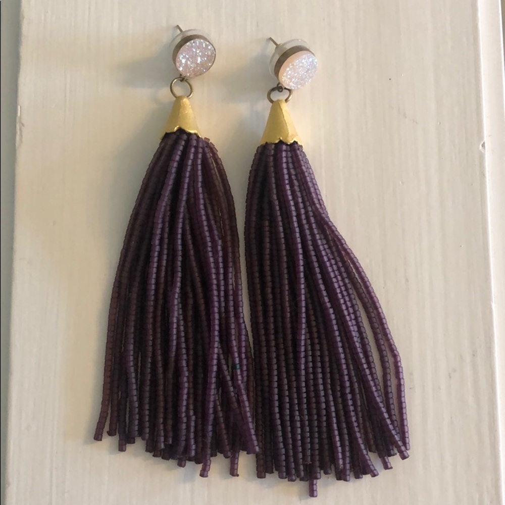 Purple Tassel Earrings
